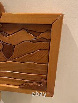 Handcrafted Bison Buffalo 3D Intarsia Multiple Woods Art Portrait Sign Plaque