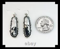 Handcrafted Sterling and White Buffalo Earrings