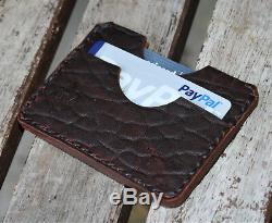 Handmade Cigar Box Gift Set Ol'Red Bison Leather Passport Wallet Key Keeper