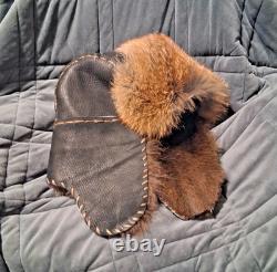 Handmade Leather and Fur Bomber Hats Made in the United States of America