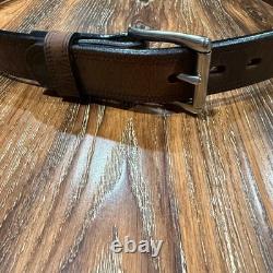 Hanks Belts 42 Bison Leather Belt Mens Brown Made in USA Thick Rugged Workwear