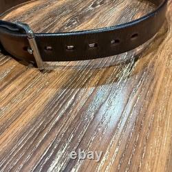 Hanks Belts 42 Bison Leather Belt Mens Brown Made in USA Thick Rugged Workwear