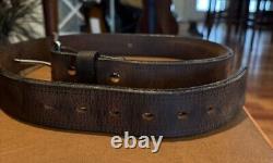 Hanks Belts Men's 36 Montana Bison Leather 1.5 Double Bison Layer Pre-Owned