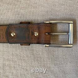 Hanks Montana Bison Belt Brown Leather Concealed Carry Work 34