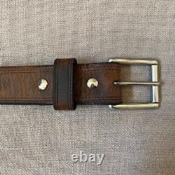 Hanks Montana Bison Belt Brown Leather Concealed Carry Work 34