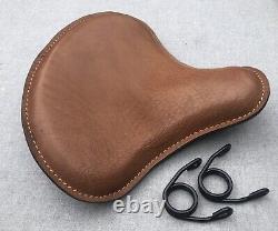 Harley Tractor Style Solo Seat Bison Genuine Leather Honda Bobber Chopper Yamaha