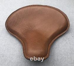 Harley Tractor Style Solo Seat Bison Genuine Leather Honda Bobber Chopper Yamaha