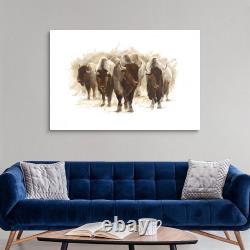 Herd of Bison II Canvas Wall Art Print, Wildlife Home Decor