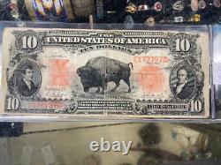 High Grade Genuine SC 1901 $10 Fr. 122 Bison Buffalo Legal Tender Note