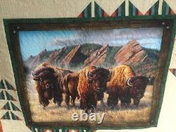 Homemade Buffalo Bison Quilt 62 ½ x 61- Beautifully Quilted NEW