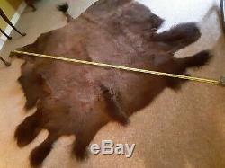 Huge 65 l to tail base x 64w Buffalo Bison Tanned Hide Blanket /Rug with Tail