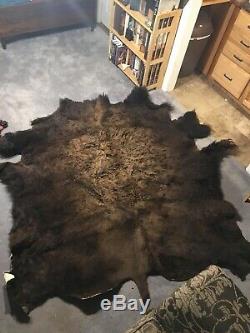Huge Buffalo Bison Soft Tanned 68x66Hide Blanket/Rug