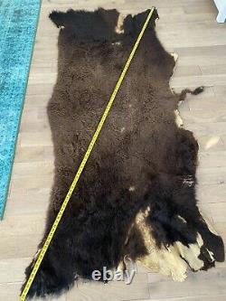 Huge buffalo hide rug Fur Taxidermy Bison Tatanka Leather Robe Authentic Blanket