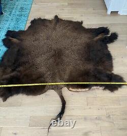 Huge buffalo hide rug Fur Taxidermy Bison Tatanka Leather Robe Authentic Blanket