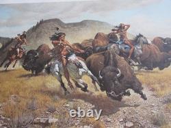Hunt by Frank Mccarthy Artist Proof 36/50 Lithograph Signed Western Art Bison