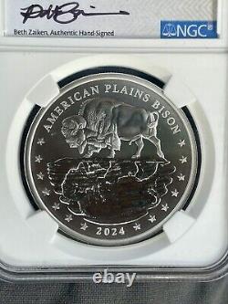 Incuse! First Nations Bison? Mesa Grande 2024 1oz Silver NGC SIGNED MS70