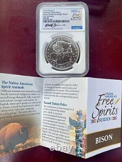 Incuse! First Nations Bison? Mesa Grande 2024 1oz Silver NGC SIGNED MS70