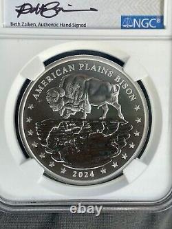 Incuse Sculpt First Nations Bison? Mesa Grande 2024 1oz. 999 Silver NGC MS70