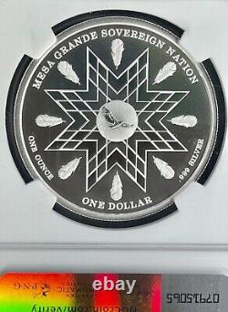 Incuse Sculpt First Nations Bison? Mesa Grande 2024 1oz. 999 Silver NGC MS70