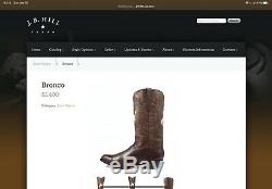 J. B. Hill Bronco Boots/Bison & Kangaroo in Box