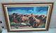 J. B. Todd Signed Oil Painting On Canvas Nude Buffalo Bison Stampede MCM Western