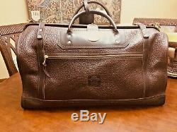 J. W. HULME Heavy Bison Leather Gladstone Doctor Bag / Duffle MADE IN USA