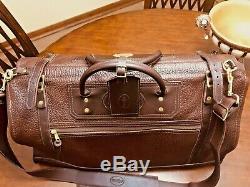 J. W. HULME Heavy Bison Leather Gladstone Doctor Bag / Duffle MADE IN USA