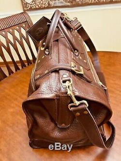 J. W. HULME Heavy Bison Leather Gladstone Doctor Bag / Duffle MADE IN USA