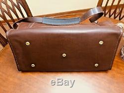 J. W. HULME Heavy Bison Leather Gladstone Doctor Bag / Duffle MADE IN USA