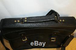 J. W. Hulme Bison Leather Soft Briefcase Messenger Laptop Bag Black Made in USA