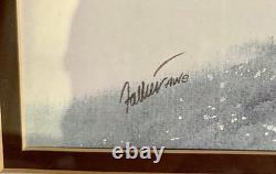 JAMES R. FALLIER AWS Original Watercolor Buffalo Battle Wildlife Western Art