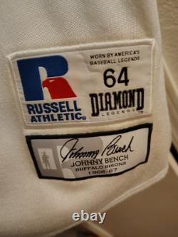 JOHNNY BENCH BUFFALO BISONS RED HOF RUSSELL MINOR LEAGUE JERSEY Unsigned