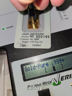 JOHNSON MATTHEY 1/10 oz Gold Bison Buffalo Bar Sealed RARE Only 500 Minted