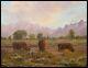 Jeff Love Original Oil Painting Wyoming Teton Mountain Bison Buffalo Landscape