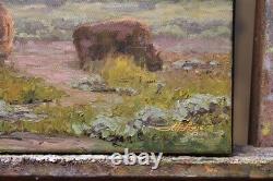 Jeff Love Original Oil Painting Wyoming Teton Mountain Bison Buffalo Landscape