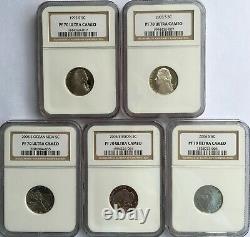 Jefferson Nickels NGC PF70'93,'03,'05 (Bison+Ocean View),'06 (5 coins)