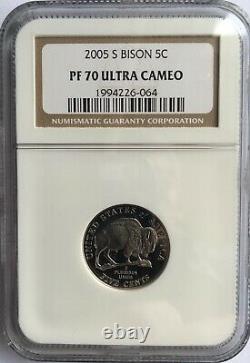 Jefferson Nickels NGC PF70'93,'03,'05 (Bison+Ocean View),'06 (5 coins)