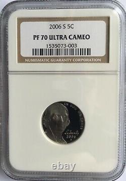 Jefferson Nickels NGC PF70'93,'03,'05 (Bison+Ocean View),'06 (5 coins)