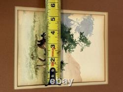 Jim Lewis Painting Buffalo Bison Landscape Washington Vintage Alone