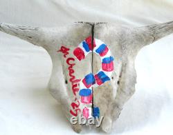 Jr Charlie Fast Folk Pop Art Painting Taxidermy River Find Bison Buffalo Skull