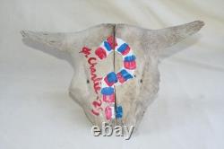 Jr Charlie Fast Folk Pop Art Painting Taxidermy River Find Bison Buffalo Skull