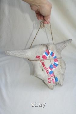 Jr Charlie Fast Folk Pop Art Painting Taxidermy River Find Bison Buffalo Skull