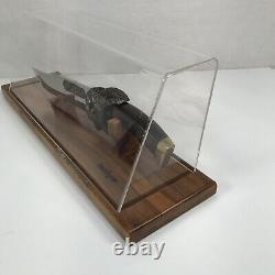 Kershaw Bison Bowie Knife #0692 In Clear Acrylic Case Wooden Display Stand