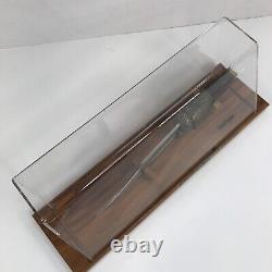 Kershaw Bison Bowie Knife #0692 In Clear Acrylic Case Wooden Display Stand