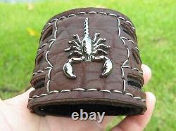 Ketoh cuff bracelet cuff Scorpion genuine Buffalo Bison leather adjustable