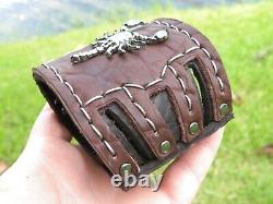 Ketoh cuff bracelet cuff Scorpion genuine Buffalo Bison leather adjustable