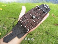 Ketoh cuff bracelet cuff Scorpion genuine Buffalo Bison leather adjustable