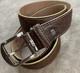 L. E. N. Belt Bison Brown Hand Crafted American Leather Solid Brass 47