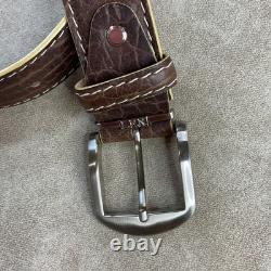 L. E. N. Belt Bison Brown Hand Crafted American Leather Solid Brass 47