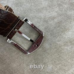 L. E. N. Belt Bison Brown Hand Crafted American Leather Solid Brass 47